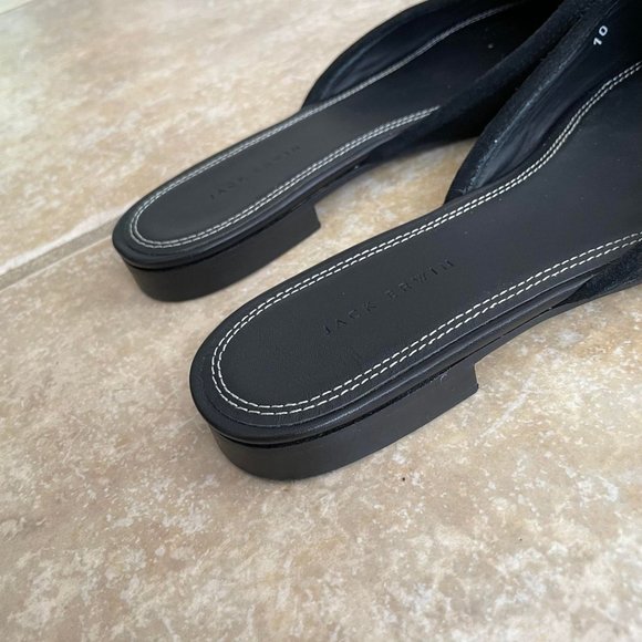 Jack Erwin "Paz" Black Suede Mule Slip On Sandals Hand Made 10 $148 - Picture 8 of 9